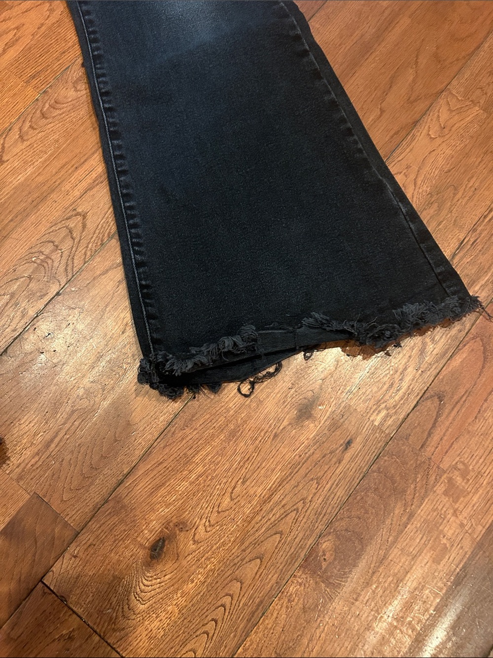 Lee Vintage Modern Flare Jeans Black Distressed High waist Jeans Short - Picture 9 of 12